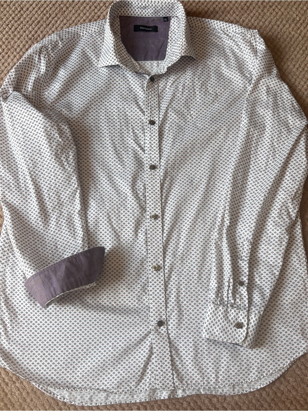 Matinique Men’s Geometric Print Button Down Shirt XXL  Long-Sleeve
